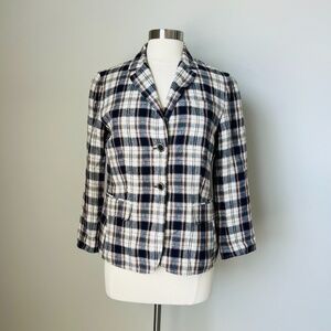 Lafayette 148 New York Linen Two Button Academia Blazer Size 8
